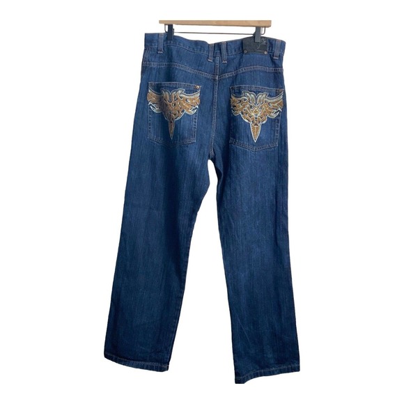 Black Diamond Men's 38x32 Denim Blue Straight Leg Jeans - Picture 4 of 9